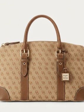 Dooney Bourke Tan Monogram Satchel Handbag - Women's Bag